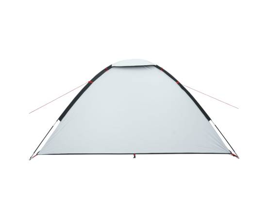 Cort camping cupolă 4 persoane alb, țesătură opacă, impermeabil, 9 image