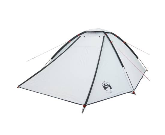 Cort camping cupolă 4 persoane alb, țesătură opacă, impermeabil, 5 image