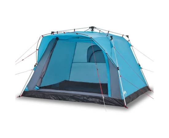Cort de camping cabană 4 persoane albastru cu eliberare rapidă, 2 image