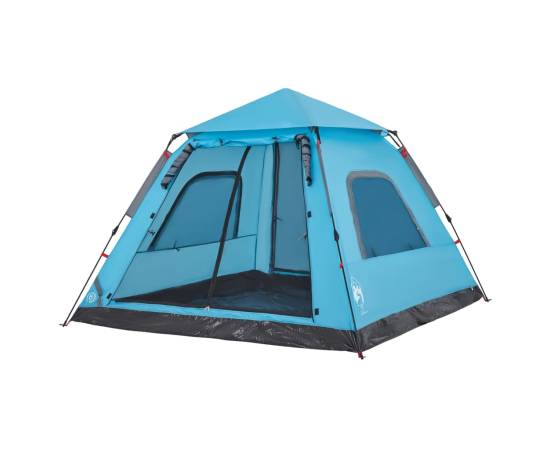 Cort de camping cupolă 5 persoane, setare rapidă, albastru, 4 image