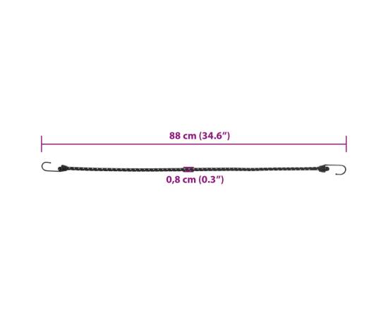 Corzi elastice cu benzi reflectorizante/cârlige 10 buc. 88 cm, 6 image