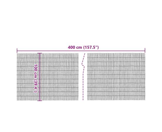 Gard de grădină, 400x100 cm, stuf, 5 image