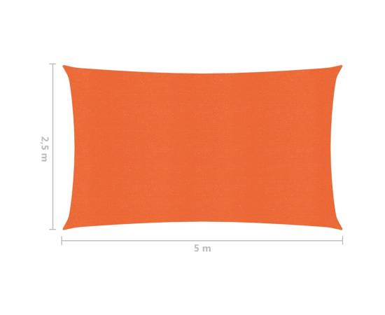 Pânză parasolar, portocaliu, 2,5x5 m, hdpe, 160 g/m², 6 image