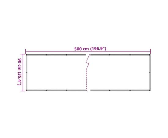 Paravan de grădină cu aspect de piatră, 500x90 cm pvc, 6 image