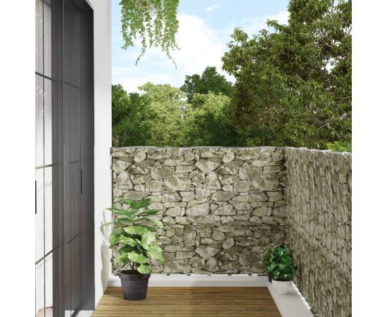 Paravan de grădină cu aspect de piatră, 700x120 cm pvc