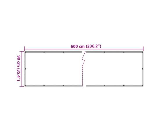 Paravan de grădină cu aspect de piatră, gri, 600x90 cm pvc, 6 image