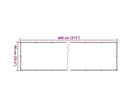 Paravan de grădină cu aspect de piatră, gri, 800x90 cm pvc, 6 image