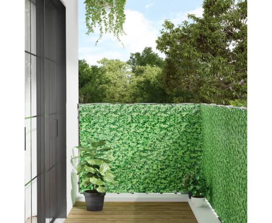 Paravan de grădină cu aspect de plantă, verde, 400x120 cm, pvc