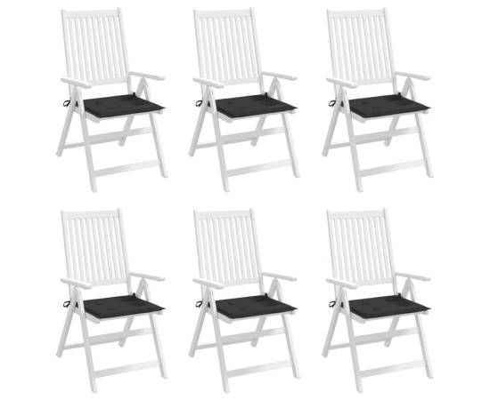 Perne scaune grădină 6 buc. negru 40x40x3 cm țesătură oxford, 4 image