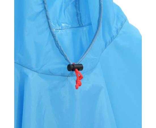 Poncho de ploaie cu glugă, design 2 în 1, albastru, 223x145 cm, 5 image