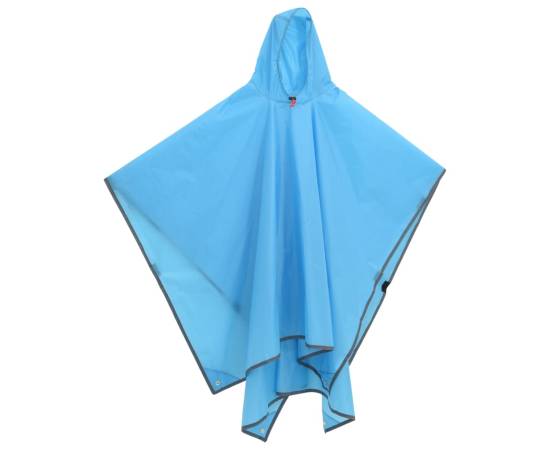 Poncho de ploaie cu glugă, design 2 în 1, albastru, 223x145 cm, 2 image