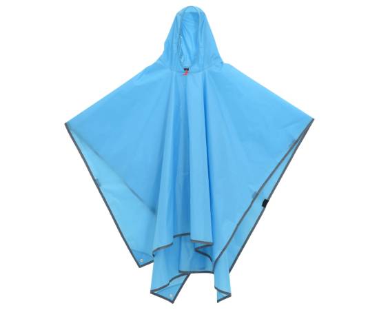 Poncho de ploaie cu glugă, design 2 în 1, albastru, 223x145 cm, 3 image