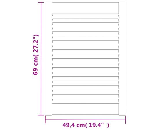 Uși de dulap design lambriu, 2 buc., 69x49,4 cm, lemn masiv pin, 6 image
