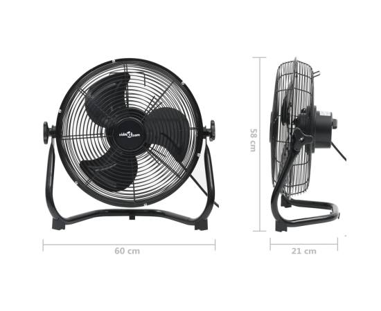 Ventilator de podea, 3 viteze, 60 cm, 120 w, negru, 9 image