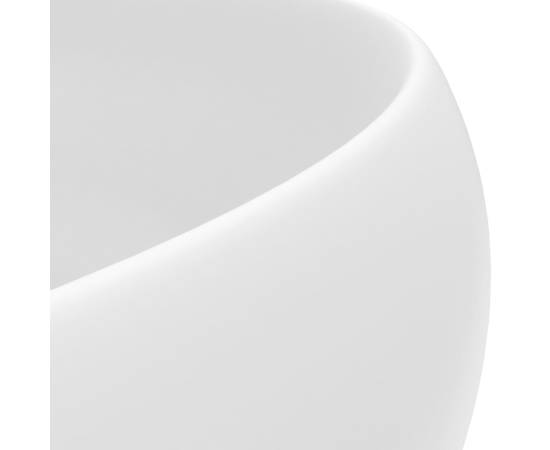 Chiuvetă de baie lux alb mat 40x15 cm ceramică rotund, 5 image