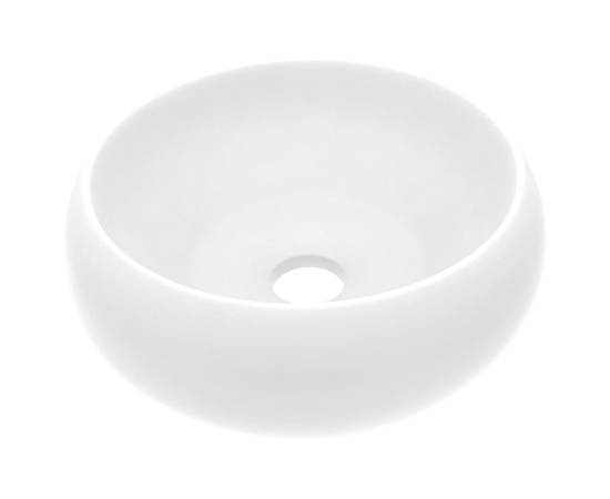 Chiuvetă de baie lux alb mat 40x15 cm ceramică rotund, 2 image