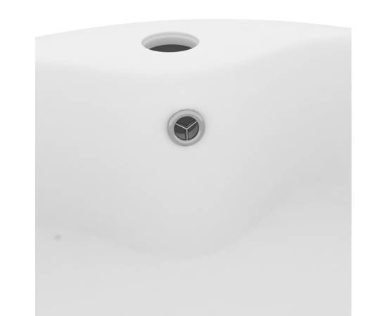 Chiuvetă de lux cu preaplin, alb mat, 36 x 13 cm, ceramică, 5 image