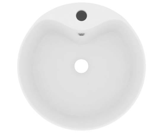 Chiuvetă de lux cu preaplin, alb mat, 36 x 13 cm, ceramică, 3 image