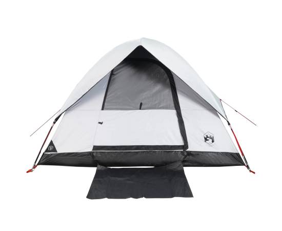 Cort camping cupolă 2 persoane alb, țesătură opacă, impermeabil, 6 image
