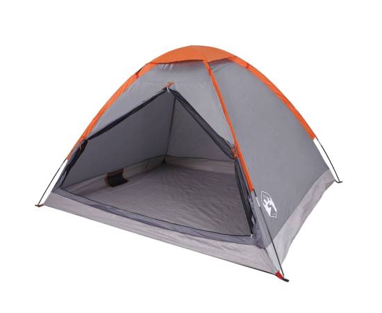 Cort de camping pentru 4 persoane, gri/portocaliu, impermeabil, 4 image