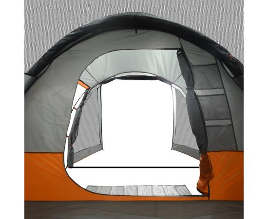 Cort de camping tunel pentru 4 persoane, gri, impermeabil, 10 image