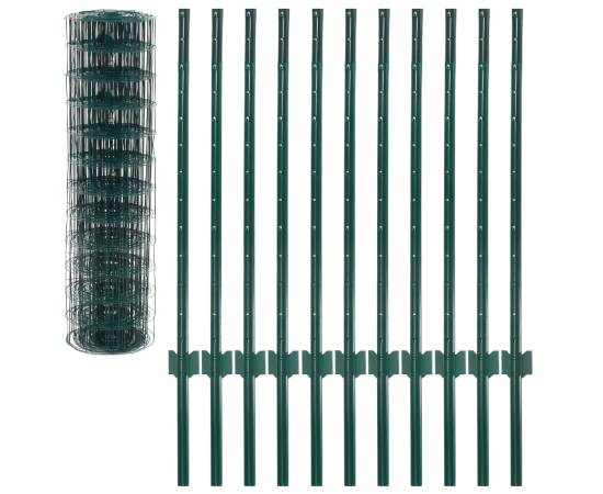 Gard euro, verde, 20 x 1 m, oțel, 3 image