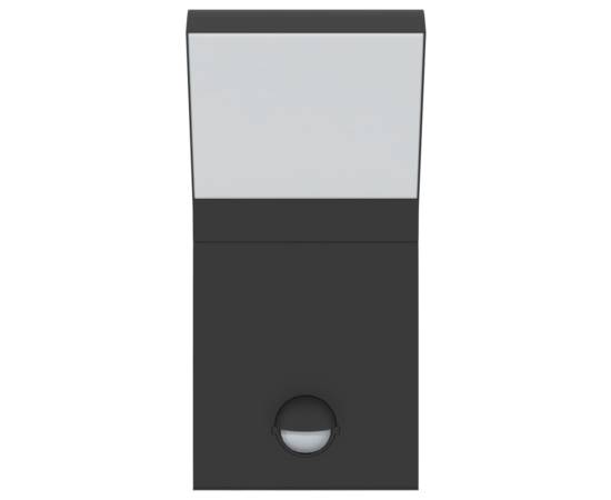 Lămpi exterioare de perete cu led/senzor 2 buc. negru aluminiu, 5 image