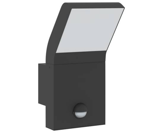 Lămpi exterioare de perete cu led/senzor 2 buc. negru aluminiu, 4 image