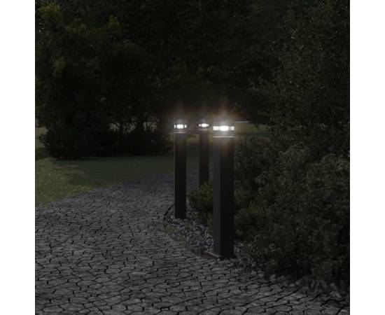 Lampă de podea de exterior, negru, 50 cm, aluminiu, 3 image