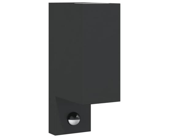 Lampă exterioară de perete cu led/senzor, negru aluminiu turnat, 2 image