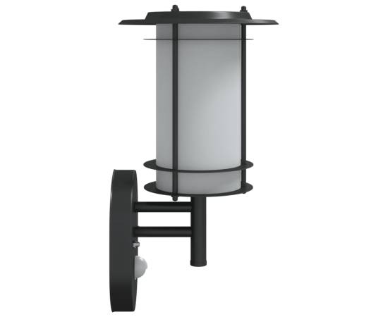 Lampă exterioară de perete cu senzor, negru, oțel inoxidabil, 5 image