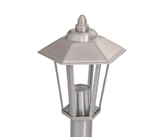 Lampă exterioară de podea, argintiu, 120 cm, oțel inoxidabil, 6 image