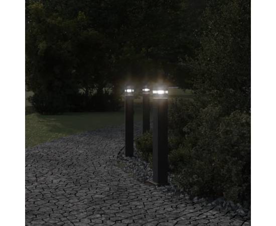 Lampă exterioară de podea cu priză, negru, 80 cm, aluminiu, 3 image