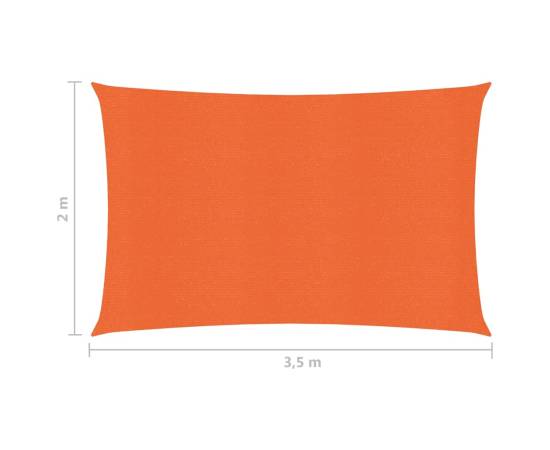 Pânză parasolar, portocaliu, 2x3,5 m, hdpe, 160 g/m², 6 image