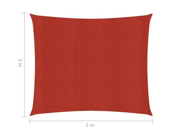 Pânză parasolar, roșu, 2x2 m, hdpe, 160 g/m², 6 image