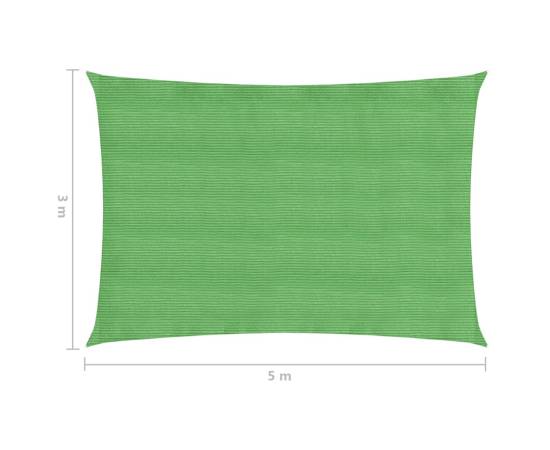 Pânză parasolar, verde deschis, 3x5 m, hdpe, 160 g/m², 6 image