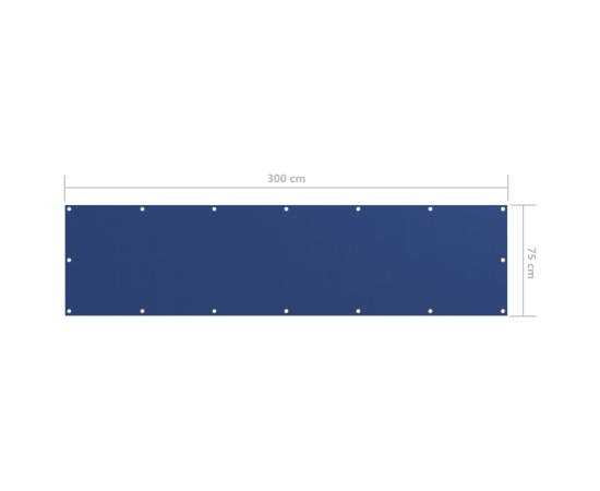 Prelată balcon albastru 75x300 cm țesătură oxford, 5 image