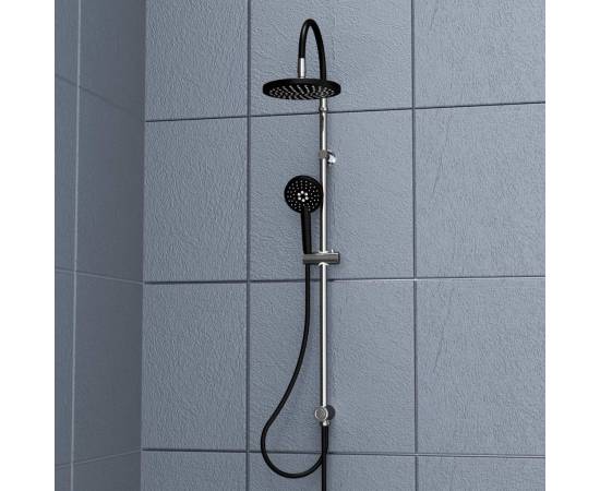 SchÜtte set de duș deasupra capului "matao rain", crom- negru mat, 5 image