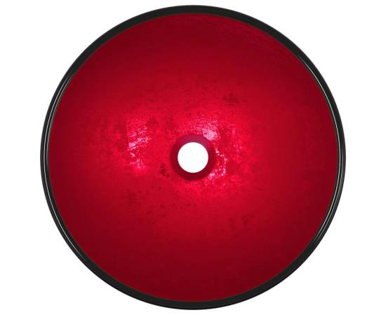 Chiuvetă din sticlă securizată, roșu, 42x14 cm, 3 image
