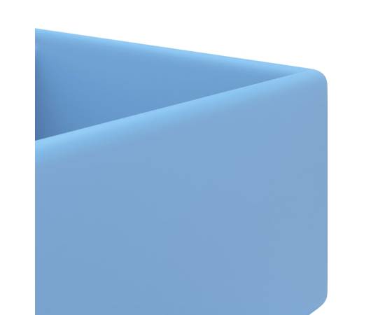 Chiuvetă lux preaplin, bleu mat, 41x41 cm, ceramică, pătrat, 4 image