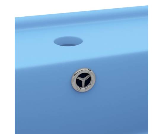 Chiuvetă lux preaplin, bleu mat, 41x41 cm, ceramică, pătrat, 5 image