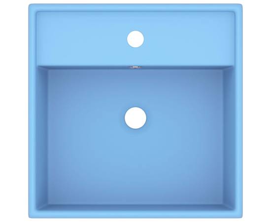 Chiuvetă lux preaplin, bleu mat, 41x41 cm, ceramică, pătrat, 3 image