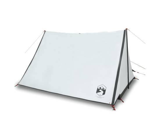 Cort camping, 2 persoane, alb, țesătură opacă, impermeabil, 2 image