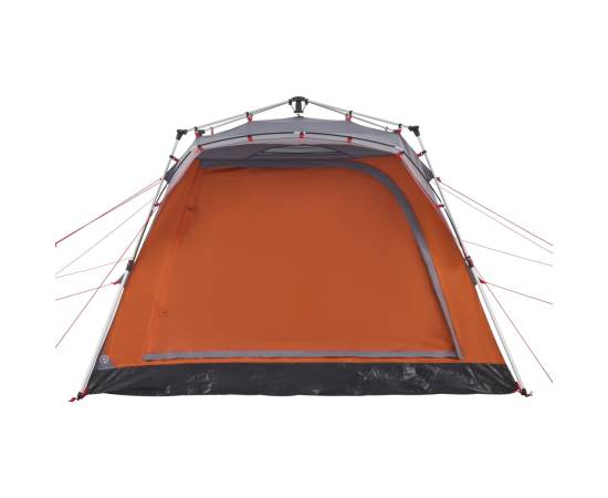 Cort camping cabană 4 persoane gri/portocaliu setare rapidă, 5 image