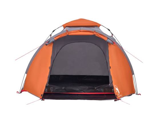 Cort camping cupolă 3 persoane, gri/portocaliu, setare rapidă, 8 image