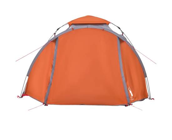 Cort camping cupolă 3 persoane, gri/portocaliu, setare rapidă, 6 image