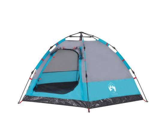 Cort de camping cabană 4 persoane albastru cu eliberare rapidă, 5 image