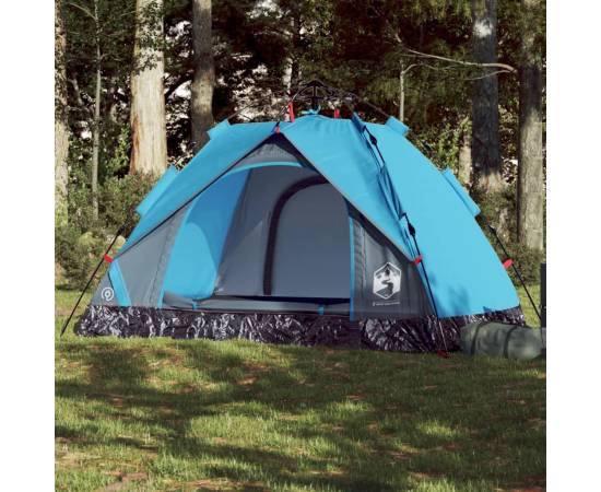 Cort de camping cupolă 2 persoane, setare rapidă, albastru