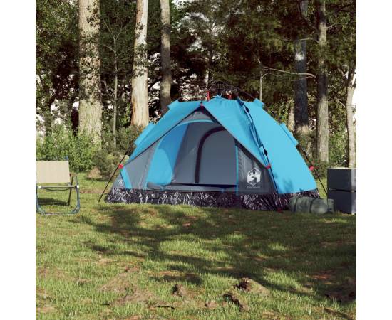 Cort de camping cupolă 2 persoane, setare rapidă, albastru, 3 image