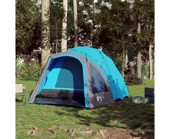 Cort de camping cupolă 3 persoane, setare rapidă, albastru, 3 image